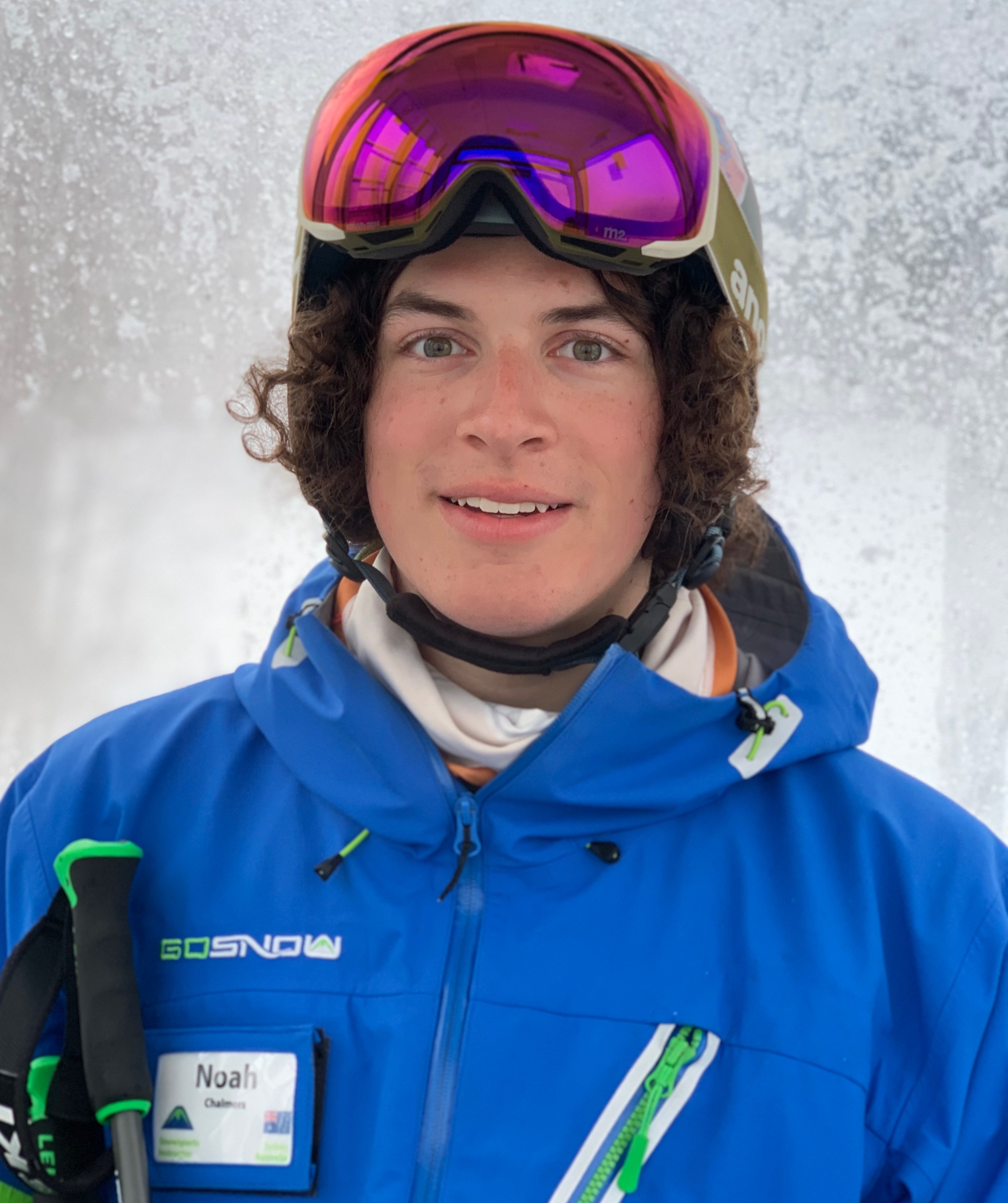 Portrait of Noah McGill in ski gear